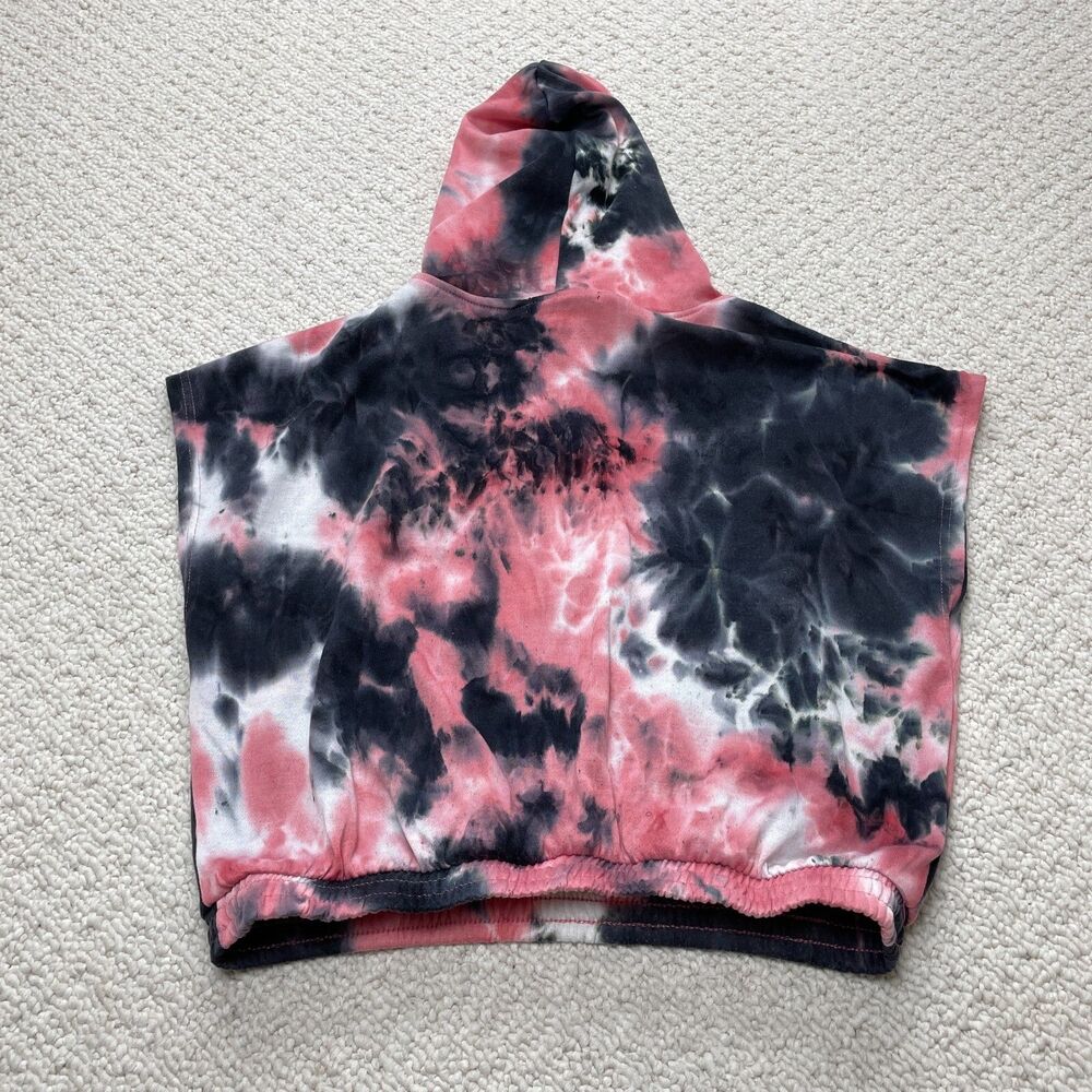 Align Collective Hoodie Sweatshirt Womens XL Pink Blue Tie Dye Sleeveless Soft